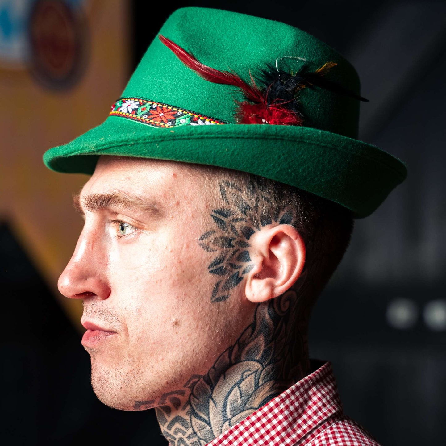 Green Highland Hat With Feather